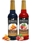 Syruvia Blue Curacao  Strawberry Summer magic Variety Pack  254oz Ideal for Cocktails Desserts Italian Soda Ice and More Kosher and GlutenFree