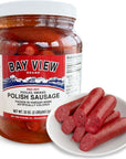 Bay View Brand Pickled Smoked Polish Sausage  Bar  Tavern Food Red Hot