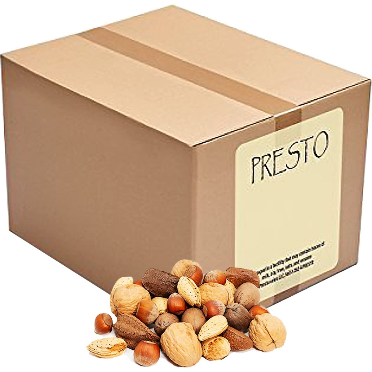 Presto Sales Mixed Nuts in Shell 160 oz  Fancy Brazil Nuts Hazelnuts Walnuts Almonds and Pecan  Raw Fresh High Protein All Natural Nuts Mix  Packed in 10 lbs Box