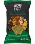 Baked Veggie Chips, Wicked Crisps - Spinach And Parmesan Cheese, Healthy Snack, Gluten-free, Low-fat, Non-GMO, Kosher, Gourmet Savory Crisps, All Natural, 4oz Bag (4 Pack)