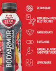 BODYARMOR ZERO Sugar Fruit Punch Sugar Free Sports Drink  LowCalorie Hydration  Natural Flavors with Potassium Packed Electrolytes Antioxidants and Bvitamins 16 fl oz pack of 12