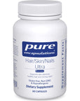 Pure Encapsulations Hair/Skin/Nails Ultra - Supplement for Collagen, Anti Aging, Keratin, Antioxidants, Skin Hydration, Hair, and Nails* - with Biotin, Vitamin C, and More - 60 Capsules