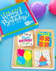 Happy Birthday Cookies 4 PACK Gift Basket for Kids Men Women  Decorated Sugar Cookie Gift Box  Individually Wrapped Party Favors Nut Free Birthday Standard Box