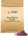 PURE ORIGINAL INGREDIENTS Acai Berry Powder 4 oz Superfood Vegan NonGMO Gluten Free