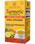 Hyleys Turmeric with Green Tea Ginger  Lemon Flavor  Natural Antioxidant Blend  25 Tea Bags