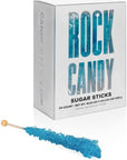 Candy Envy  Blue Rock Candy Sugar Sticks  Blue Raspberry Flavored  24 Indiv Wrapped