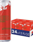 Red Bull Red Edition Watermelon Energy Drink - 12 Fl Oz - 24 Cans (6 Packs of 4)