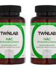 Twinlab N-Acetyl-Cysteine (Nac) - Antioxidant Supplements for Men and Women - 600 mg, 60 Capsules (Pack of 2)