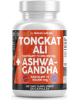 Clean Nutraceuticals Tongkat Ali 300,000mg and Ashwagandha 100,000mg Supplement Capsules - 120 Count - Support Your Natural Health, Mood, and Stress Relief - Premium Blend Made in The USA