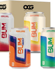 BUM Energy Drink VARIETY 6 PACK peach mango cherry frost orange sunrise and citrus burst by Omnicoast Goods