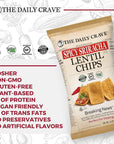 The Daily Crave Lentil Chips, Spicy Sriracha, 4 G Protein, Gluten-Free, Non-Gmo, Kosher, Crunchy, 4.25 Oz (Pack Of 8)