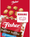 Fisher Snack Butter Toffee Peanuts 55 Ounces Pack of 6 No Artificial Colors or Flavors