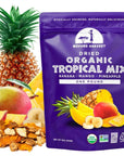 Mavuno Harvest Tropical Mix Dried Fruit Snack | Unsweetened Organic Mixed Dried Fruit | Gluten Free Healthy Snacks for Kids and Adults | No Sugar Added, Vegan, Non GMO | 1 Pound Resealable Bag