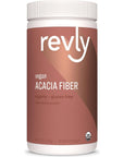 Amazon Brand - Revly Organic Acacia Fiber Powder, Supports Digestive Health, Unflavoured, 12 Ounce, 52 Count, Vegan