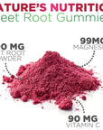 Beet Chews Gummies with Beetroot - Energy & Heart Health Support, Natural Nitric Oxide Production Support, Superfood Beets Soft Chews Gummy Supplement - Pomegranate Flavor - 60 Count Beet Root Gummies