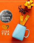 Cusa Tea  Coffee  Premium Instant Mango Green Tea With Real Fruit  Spices  Organic Leaves Drink Mix Packets  Hot or Iced Tea 30 Single Servings