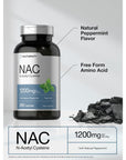 NAC N-Acetyl Cysteine Supplement 1200mg | 250 Capsules | with Natural Peppermint | Non-GMO, Gluten Free | by Horbaach