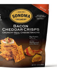 Sonoma Creamery - Cheese Crisps, Bacon Cheddar, 10 Oz (1 Count) | Savory Snack | High Protein | Low Carb | Gluten Free| Keto-Friendly