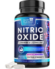 Extra Strength Nitric Oxide Supplement L Arginine 3X Strength - Citrulline Malate, AAKG, Beta Alanine - Premium Muscle Supporting Nitric Booster for Energy & Strength to Train Harder - 60 Capsules