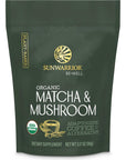 Sunwarrior Organic Matcha Mushroom Powder Supplement  Matcha  Mushroom Coffee Alternative Organic Blend of Ceremonial Grade Matcha and Adaptogenic Mushrooms  90g Pouch 30 Servings Be Well