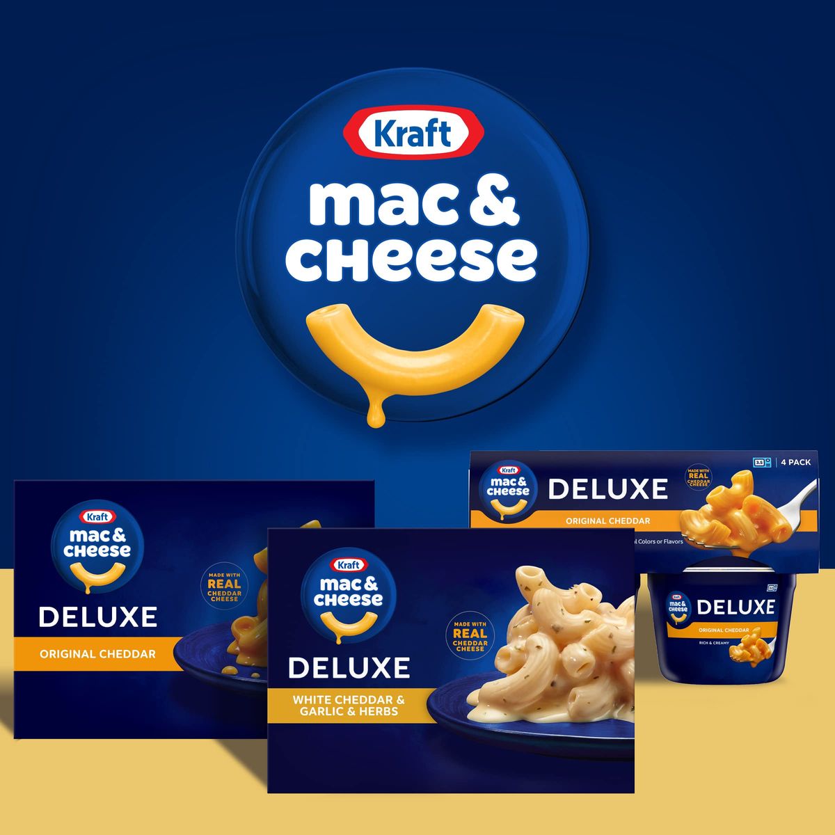 Kraft Deluxe White Cheddar  Garlic  Herbs Macaroni  Cheese Dinner 119 oz Box