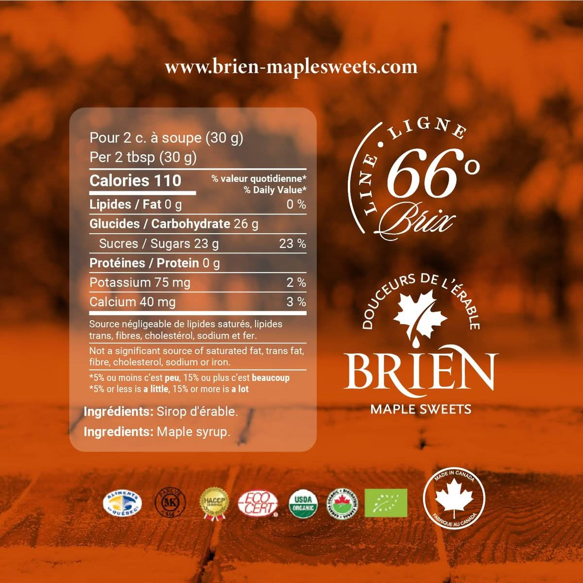 Brien Maple Butter  Soft Spreadable Maple Cream  Vegan Paleo Maple Butter Contains No Milk  Made With Grade A Pure Maple Syrup 56 Oz