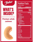 Fisher Snack Premium Whole Cashews 24 Ounces Roasted with Sea Salt No Artificial Colors or Flavors 100 Recyclable