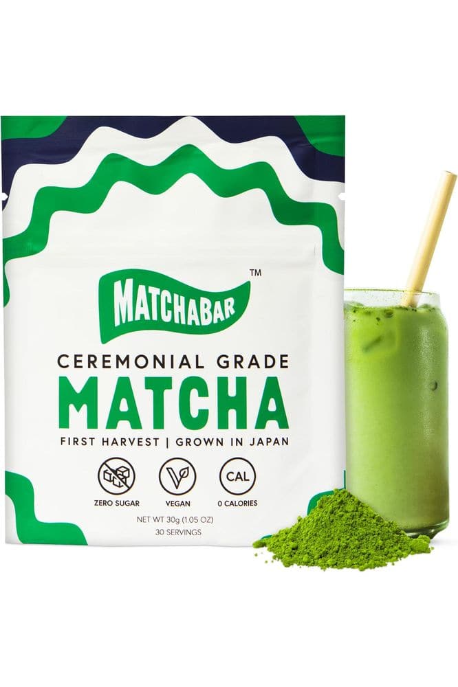 Matchabar Ceremonial Grade Matcha Powder (30g) - Authentic Japanese Matcha Green Tea Powder - Matcha Green Tea Powder Harvested in Japan - Matcha Tea Powder Latte - Zero Sugar, Vegan &amp; 0 Calories