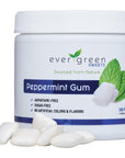 Evergreen Sweets Chewing gum 100 Count Jar  Natural Peppermint Gum Made with Xylitol and Stevia  SugarFree Aspartame Free and Vegan