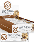 No Cow High Protein Bars Chocolate Chip Cookie Dough  Healthy Snacks 20g Vegan Protein High Fiber Low Sugar Keto Friendly Dairy  Gluten Free 12 Count