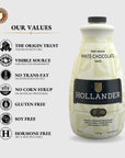 White Chocolate Café Sauce by Hollander Chocolate Co  Gourmet White Chocolate Sauce with Real Cocoa Butter for the Professional or Home Barista  Net Wt 91oz  64 fl Oz Large Bottle