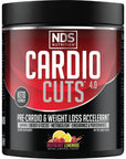 Cardio Cuts NDS Nutrition 4.0 Pre Workout Supplement - Advanced Weight Loss and Pre Cardio Formula with L-Carnitine, CLA, MCTs, L-Glutamine, and Safflower Oil - Razz Lemonade (40 Servings)