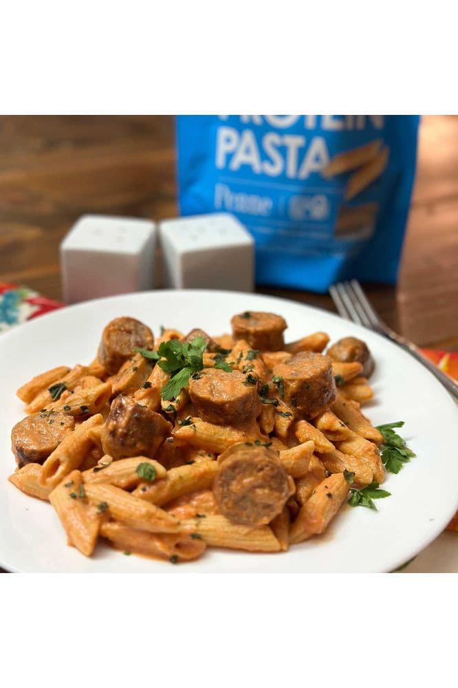 High Protein Pasta, 19g, Made with Lupin Flour &amp; Sunflower Flour, 4g Net Carb, Gluten Free, Keto Pasta, Low Carb Pasta, Lupin Pasta by lulupasta (Penne, 1 Pack)