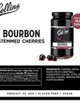 Collins Bourbon Cocktail Cherries  Drinks Garnish for Manhattan or Old Fashioned Cocktails and Desserts Made with Award Winning Whiskey 11 Ounce Glass Jar