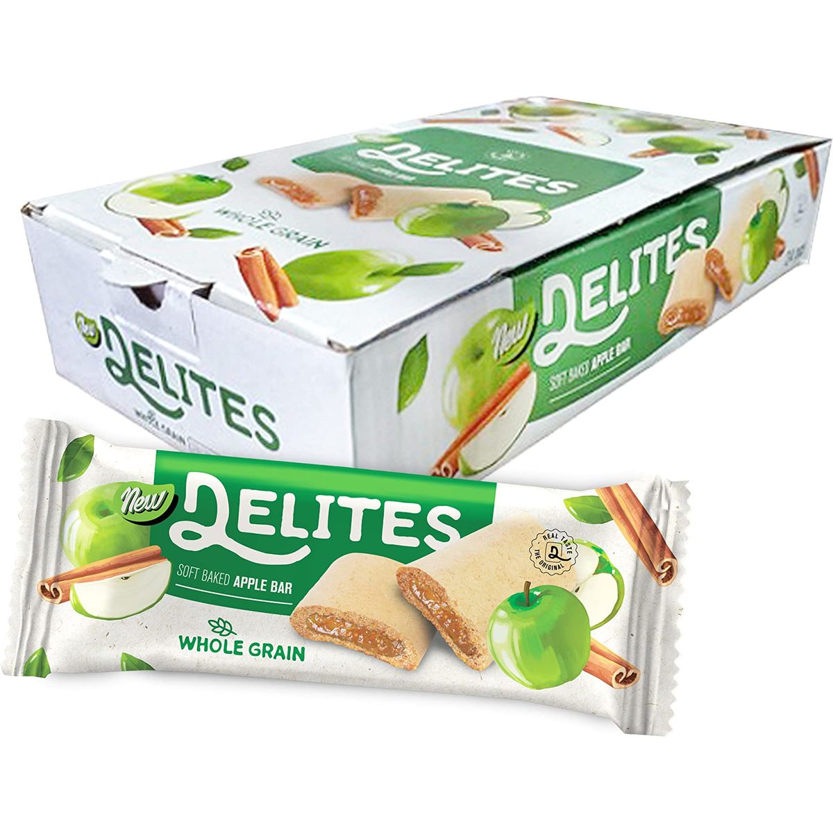 Delites Soft Baked Breakfast Bars Made with Whole Grain Apple Bar 088 Oz Pack of 24  GREAT GIFT CHOICE for friends family students coworkers teens love one classmates