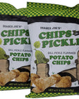 Trader Joe's Chips in a Pickle (Dill picle flavored potato chips-2 packs), 6 Ounce (Pack of 1)