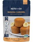 Banana Caramel Keto Muffin Mix by Keto and Co | Just 1.8g Net Carbs Per Serving | Gluten Free, Low Carb, No Added Sugar, Naturally Sweetened| (Banana Caramel Muffins)