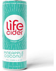 Life Cider, Pineapple Coconut - Sparkling Water Drinks - 12 Fl Oz (Pack of 12)