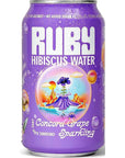 Ruby Hibiscus Organic Flavored Drinking Water Variety Pack of 5  Fresh Beverages  No Added Sugar  Blood Orange Fuji Apple Concord Grape Berry Cherry Sparkling Hibiscus  5 x 12 fl oz