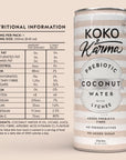 Koko  Karma Prebiotic Lychee Coconut Water 250 ml  845oz cans 12 Pack per case