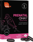 Zahler Prenatal Vitamin with DHA & Folate - DHA Supplements & Prenatal Multivitamin for Mother and Child - Kosher Prenatal DHA Prenatal Vitamins with Iron, Pre Natal Softgels 60 Count