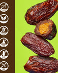 Realsy Almond Butter Filled Medjool Dates Organic Dates with No Sugar Added GlutenFree Vegan Good Source of Fiber Low Glycemic Index All Natural Healthy Snack 10 Pack