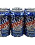 Mountain Dew Voltage Raspberry Citrus  with a Munchie Box Coaster 12 Oz Cans Voltage Pack of 6 12Oz Cans