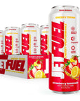 JetFuel Energy  Performance Drink Zero Sugar Natural Caffeine Enhanced Focus Electrolytes Alpha GPC Tyrosine Green Tea CogantiQ For Men  Women Strawberry Lemonade 12 Pack