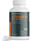 Bronson Vitamin K2 MK-7 100 MCG, K2 as MK7 Menaquinone, Bone Support Non-GMO, 120 Tablets