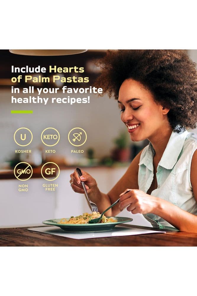 Natural Heaven Hearts of Palm Pasta, Angel Hair Noodles - Low Carb Pasta, Gluten-Free, Paleo, Keto Pasta Noodles, Plant-Based Healthy Food, 9 Oz