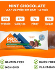 PROBAR  PROTEIN Bar Mint Chocolate NonGMO GlutenFree Healthy PlantBased Whole Food Ingredients Natural Energy 12 Count