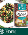 Eden Organic Aduki Beans Azuki Adzuki NonGMO No Salt Added Red Beans Macrobiotic 15 oz Can 12Pack Case