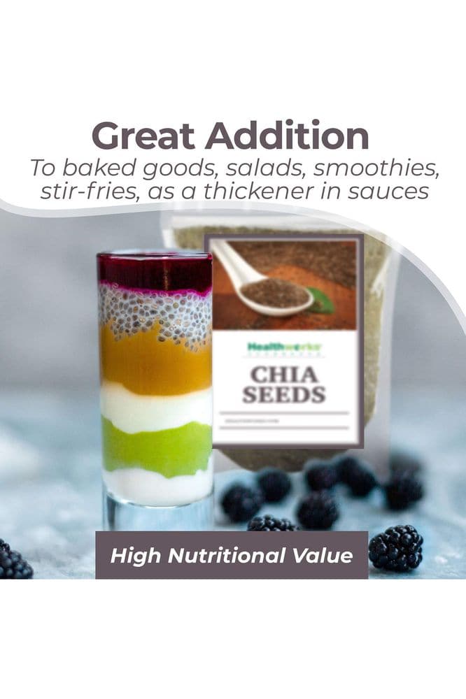 Healthworks Chia Seeds Raw (96 Ounce / 6 Pounds) | Premium &amp; All-Natural | Contains Omega 3, Fiber &amp; Protein | Great with Shakes, Smoothies &amp; Oatmeal | Packaging May Vary