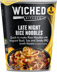 Wicked Kitchen Late Night Cup Noodles, 6 Pack - Quick to Make Rice Noodles with Fragrant Basil, Soy, and Smoky BBQ Broth Flavors - Plant-Based, Dairy Free and GMO-Free